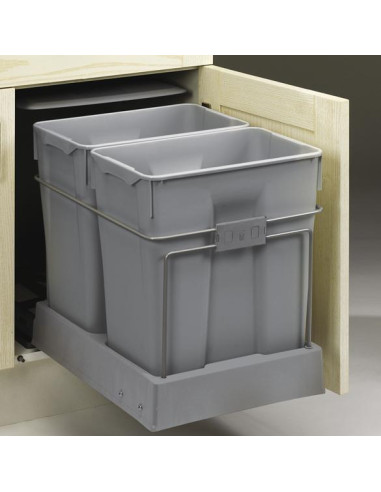 Gollinucci Hinged Waste Bin 70L 450mm Kitchen Doors Double Containers 550GY