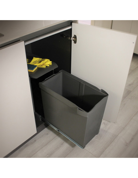 400mm Auto Opening Waste Kitchen Bin Gollinucci 30L Single Container 2451-GY