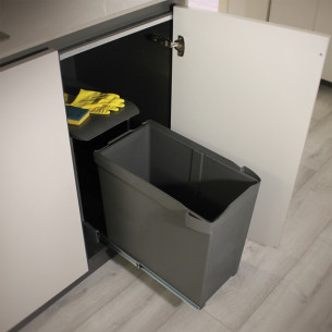 400mm Auto Opening Waste Kitchen Bin Gollinucci 28L Single Containers 2452-GY 2
