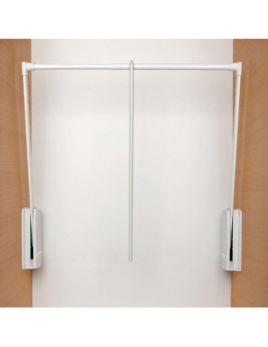 Servetto Clothing Pull Down Bedroom Hanging Rail 770-1200mm White 80520657