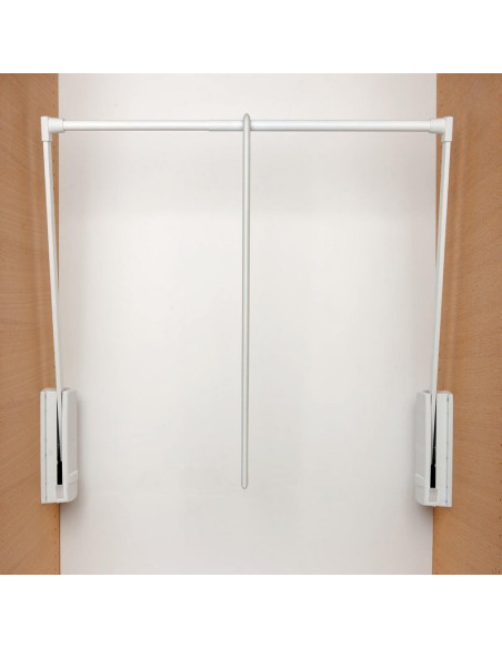 Servetto Clothing Pull Down Bedroom Hanging Rail 770-1200mm White 80520657