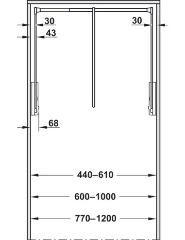 Servetto Clothing Pull Down Bedroom Hanging Rail 770-1200mm White 80520657