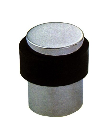 Door Stop Cylindrical Floor Fix 40mm High x 35mm Stainless/Satin Finish