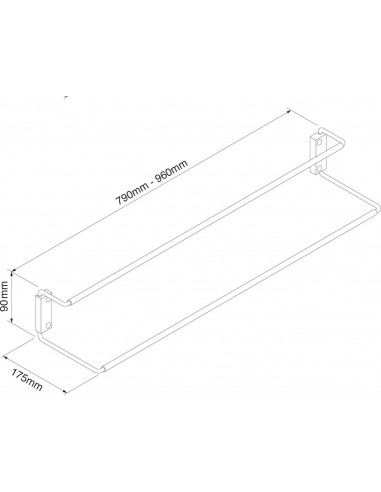 Shoe Rack Telescopic Innostor 620-790mm Bedroom Wardrobes Chrome WW6279TSR