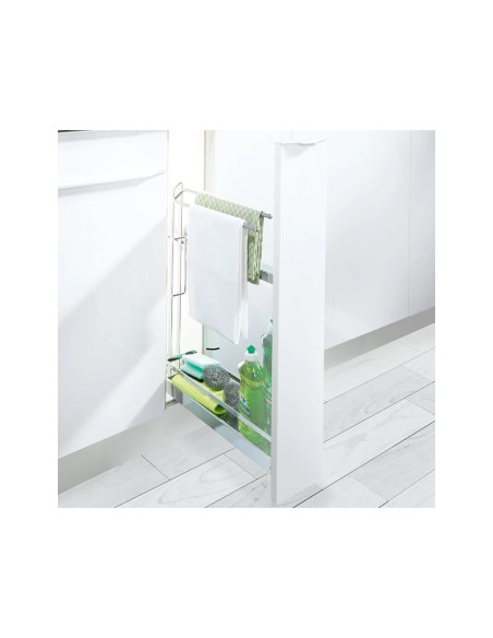 150mm Kessebohmer Towel Rail Kitchen Base Pull Out Chrome K2TRBP150C
