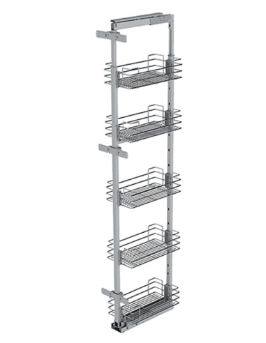 Sige 300mm Tall Larder Kitchen Pull Out 1880-2180mm Chrome Wire I540-073