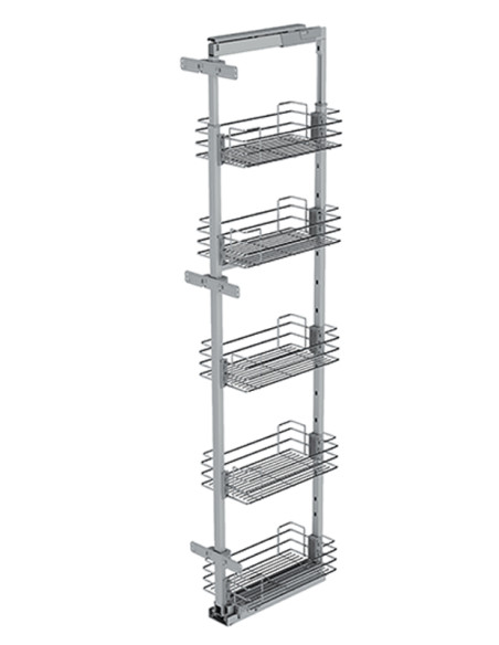Sige 300mm Tall Larder Kitchen Pull Out 1880-2180mm Chrome Wire I540-073