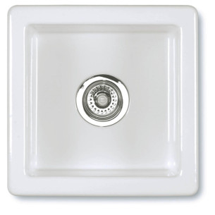 Shaws Belthorn Kitchen Sink 1.0 Under/Topmount Ceramic White SBEL381 381 x 381 x 191mm No Overflow 2