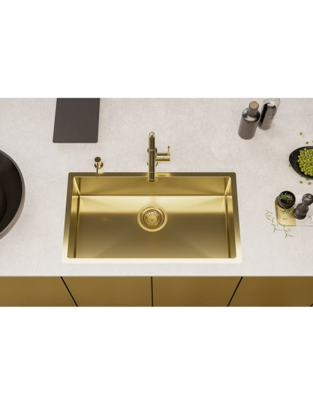 Alveus Quadrix60 Gold Kitchen Sink Monarch Inset Or Undermount 1117478N