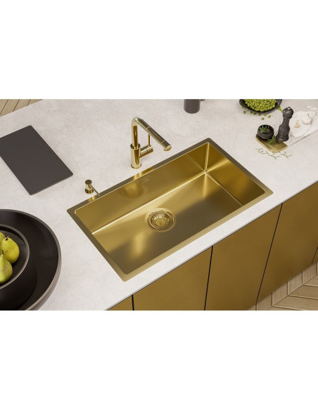 Alveus Quadrix60 Gold Kitchen Sink Monarch Inset Or Undermount 1117478N