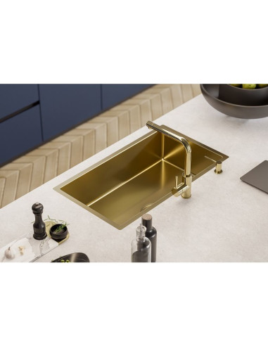 Alveus Quadrix60 Gold Kitchen Sink Monarch Inset Or Undermount 1117478N