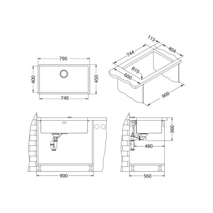 Alveus Quadrix60 Copper Sink Monarch Kitchen Inset Or Undermount 1122729N 2