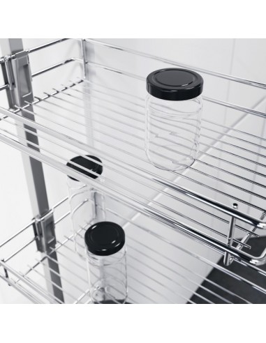 300mm Vauth-Sagel Larder Tall Kitchen Pull-Out 1900-2140mm Silver Wire 54717815
