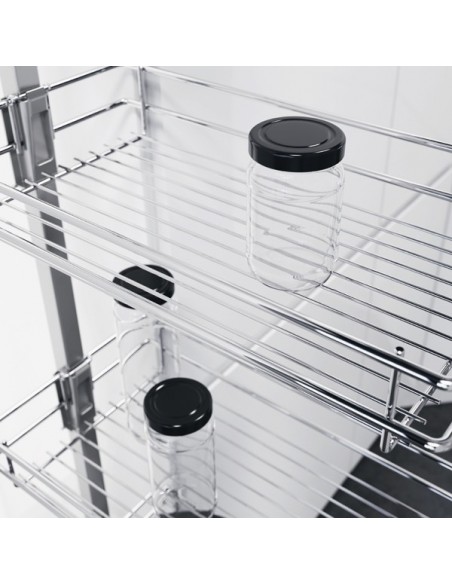 300mm Vauth-Sagel Larder Tall Kitchen Pull-Out 1900-2140mm Silver Wire 54717815