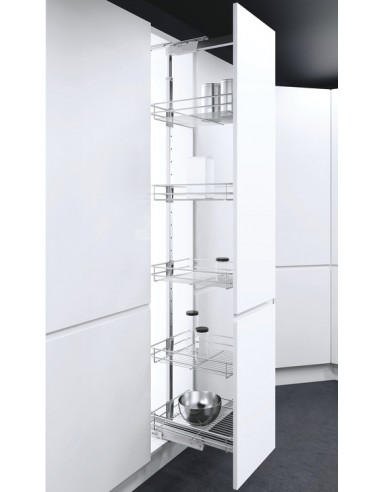 300mm Vauth-Sagel Larder Tall Kitchen Pull-Out 1900-2140mm Silver Wire 54717815