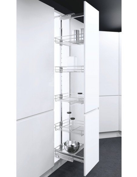 300mm Vauth-Sagel Larder Tall Kitchen Pull-Out 1900-2140mm Silver Wire 54717815