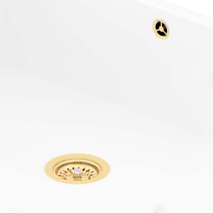 90mm Shaws Sink Waste Polished Brass Kitchen Ceramic Basket Strainer FT2900059 2