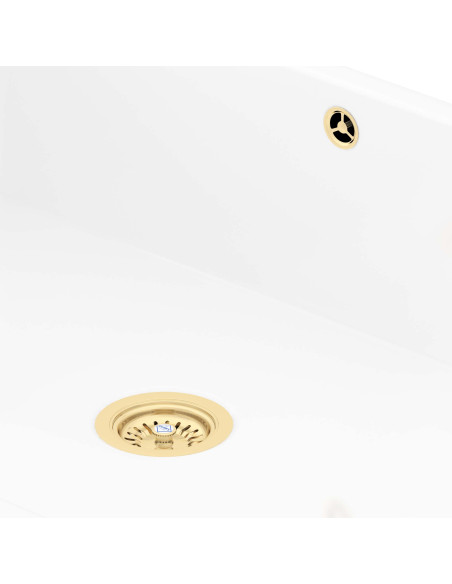 90mm Shaws Waste Gold Kitchen Sink Plug Ceramic Basket Strainer FT2900030