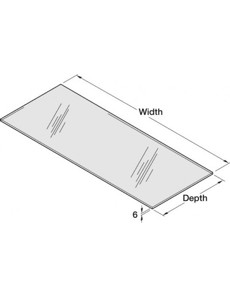 500mm Kitchen Glass Shelf 6mm Clear Toughened 461x250mm Units Or Wall Hung 54307450