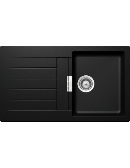 Schock Signus D100 Magma Black Cristadur Granite Kitchen Sink & Waste