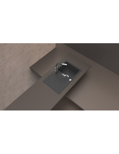 Schock Signus D100 Magma Black Cristadur Granite Kitchen Sink & Waste