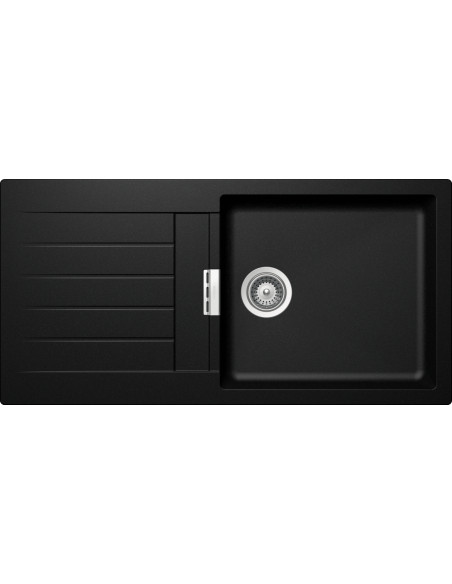 Schock Signus D100L Magma Black Granite Cristadur Kitchen Sink & Waste