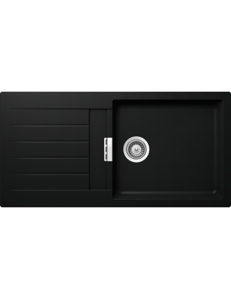 Schock Signus D100L PURO Black Cristadur Granite Kitchen Sink & Waste