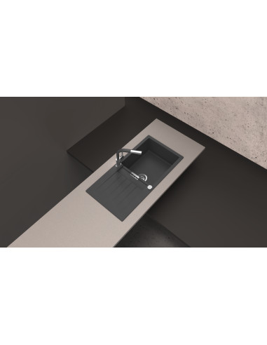 Schock Signus D100L PURO Black Cristadur Granite Kitchen Sink & Waste