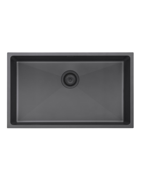 Zenuno15 700U Matte Black Large Kitchen Sink PVD 1.0 Bowl 1810 Company ZU/70/U15/MB/611