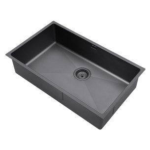Zenuno15 700U Matte Black Large Kitchen Sink PVD 1.0 Bowl 1810 Company ZU/70/U15/MB/611 2