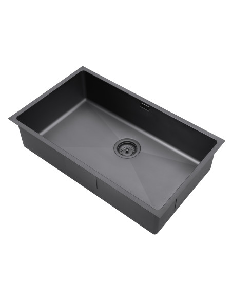 Zenuno15 700U Matte Black Large Kitchen Sink PVD 1.0 Bowl 1810 Company ZU/70/U15/MB/611
