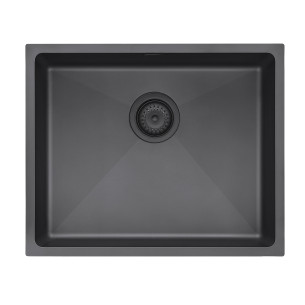 Zenuno15 500U Matte Black Large Kitchen Sink PVD 1.0 Bowl 1810 Company ZU/50/U15/MB/610 2