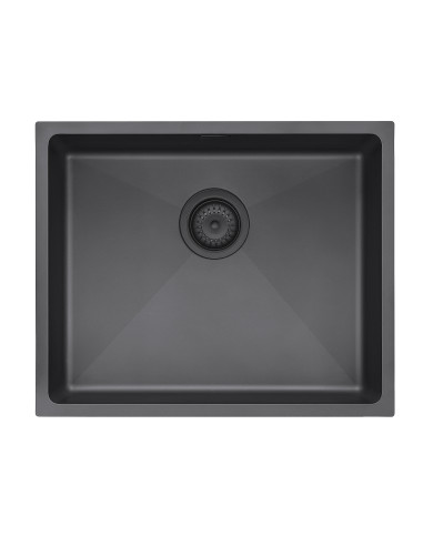 Zenuno15 500U Matte Black Large Kitchen Sink PVD 1.0 Bowl 1810 Company