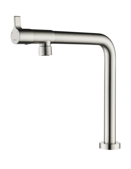 Tramonto Brushed Steel Kitchen Tap 1810 Company Top Lever Non/Knurled TRA/02/BS