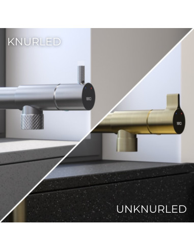 Tramonto Brushed Brass Kitchen Tap 1810 Company Top Lever Non/Knurled TRA/08/BGB