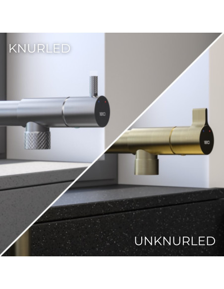 Tramonto Brushed Brass Kitchen Tap 1810 Company Top Lever Non/Knurled TRA/08/BGB