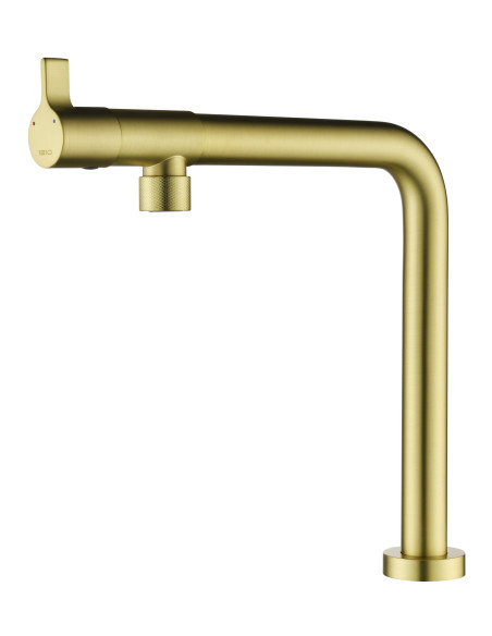 Tramonto Brushed Brass Kitchen Tap 1810 Company Top Lever Non/Knurled TRA/08/BGB