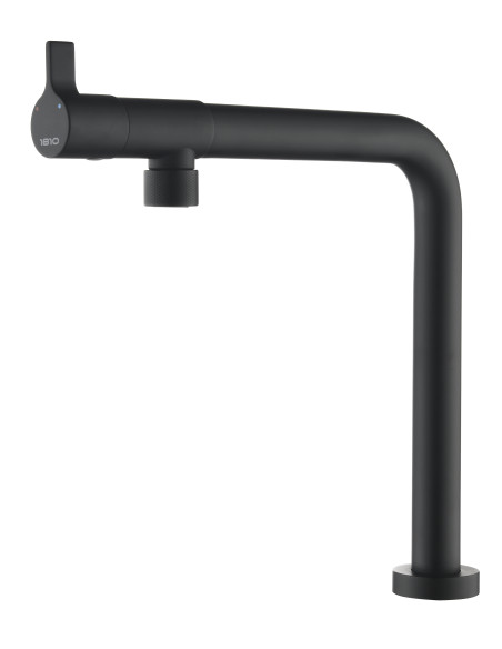 Tramonto Matte Black Kitchen Tap 1810 Company Top Lever Non/Knurled TRA/07/MB