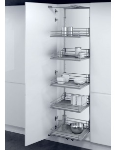 500mm VS Tal Gate Premea Grey Larder 1900-2140mm Swing Out X5 Baskets 54957584