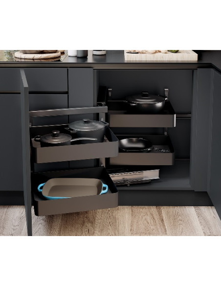 900mm VS Cor Fold Kitchen Swing Out Corner Planero Lava Vauth Sagel