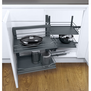 900mm VS-Cor-Fold Premea Lava Grey Swing Out Kitchen Corner Storage 54813626/7