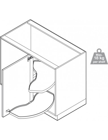 1000mm Cornerstone Swing Lava Vauth Sagel Kitchen Storage 500mm Door