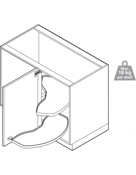1000mm Cornerstone Swing Lava Vauth Sagel Kitchen Storage 500mm Door