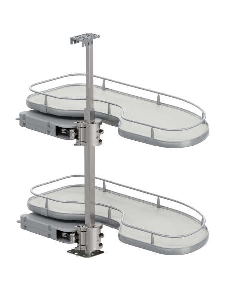 800mm VS Cornerstone MAXX White & Chrome Kitchen Corner Storage 54202290/1