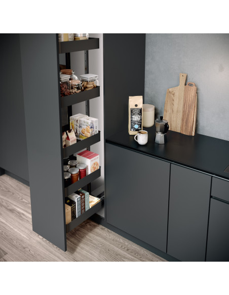 400mm VS TAL Planero Larder 1900-2140mm Kitchen Pull Out X5 Baskets 54749325