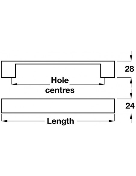 Modern D Handle 160-192mm Centres Stainless Steel/Polished Chrome Effect 2 Sizes