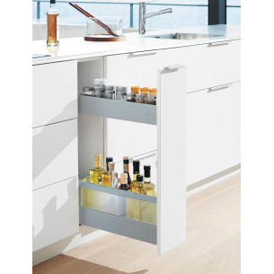 200mm Blum Antaro Space Twin Kitchen Base Pull Out Drawers 400mm Depth ST.VMG.400.0164 Grey