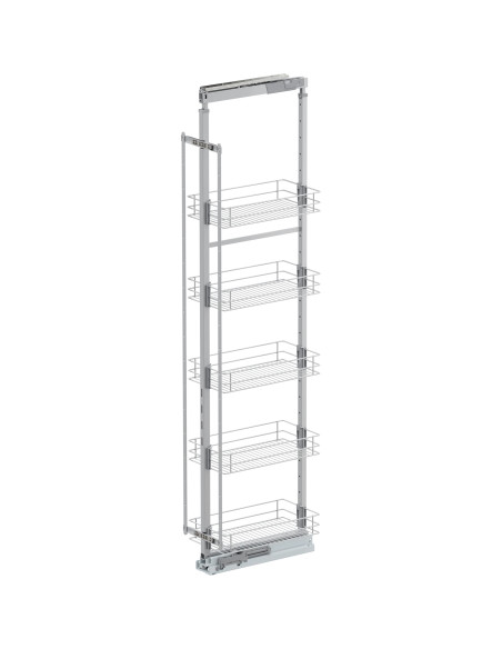 400mm VS Tal Larder Kitchen Pull Out Silver 1200 - 2150mm Vauth Sagel