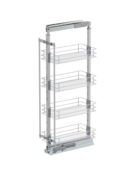 400mm VS Tal Larder Kitchen Pull Out Silver 1200 - 2150mm Vauth Sagel
