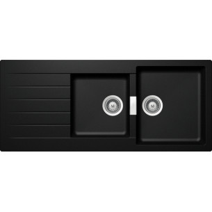 Schock Signus D200 Kitchen Sink Cristadur Magma Black + Waste Plug SCH-SIGD200AMAG/2589
